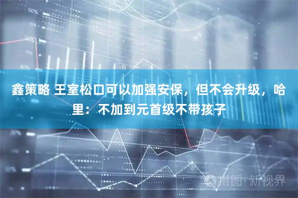 鑫策略 王室松口可以加强安保，但不会升级，哈里：不加到元首级不带孩子