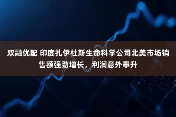 双融优配 印度扎伊杜斯生命科学公司北美市场销售额强劲增长,利润意外攀升