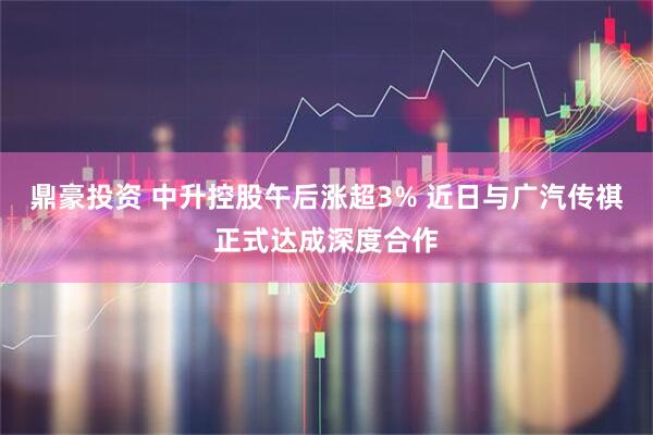 鼎豪投资 中升控股午后涨超3% 近日与广汽传祺正式达成深度合作
