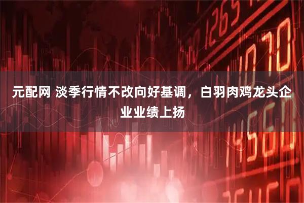 元配网 淡季行情不改向好基调，白羽肉鸡龙头企业业绩上扬